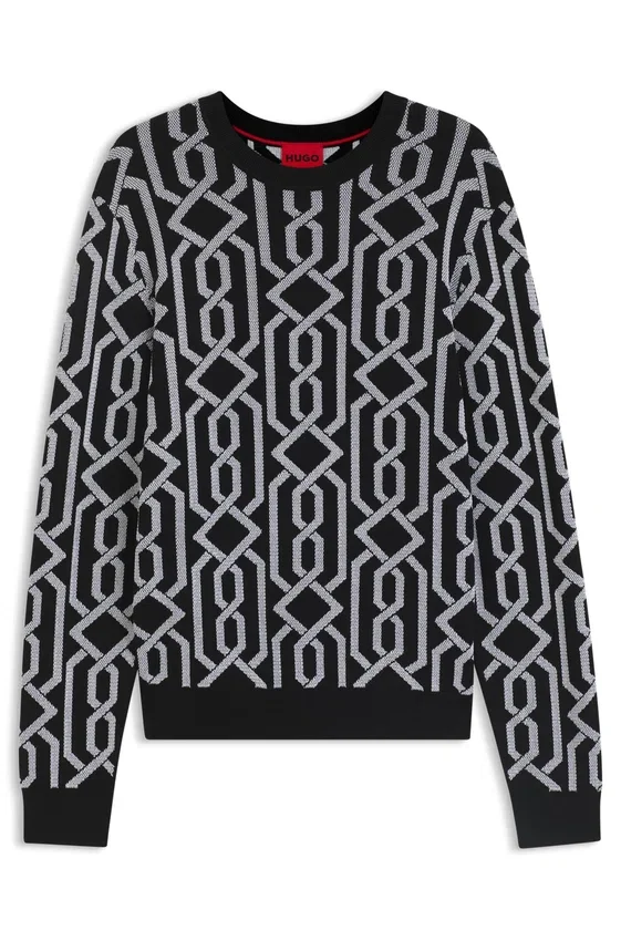 Pullover mit Jacquard-Muster in Regular-Fit Pullover mit Jacquard-Muster in Regular-Fit