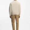 Pullover mit Johnny-Kragen aus Schurwolle Pullover mit Johnny-Kragen aus Schurwolle