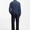 Pullover mit Johnny-Kragen aus Schurwolle Pullover mit Johnny-Kragen aus Schurwolle
