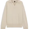 Pullover mit Johnny-Kragen aus Schurwolle Pullover mit Johnny-Kragen aus Schurwolle