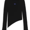 Pullover mit Logo-Applikation und asymmetrischem Saum Pullover mit Logo-Applikation und asymmetrischem Saum