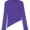 Pullover mit Logo-Applikation und asymmetrischem Saum