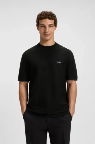 Pullover mit Logo-Detail und Rippstrick