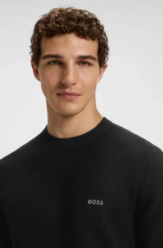 Pullover mit Logo-Detail und Rippstrick