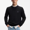 Pullover mit Logo-Etikett aus Baumwolle und Kaschmir