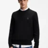 Pullover mit Logo-Etikett aus Baumwolle und Kaschmir