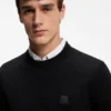 Pullover mit Logo-Etikett aus Baumwolle und Kaschmir