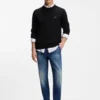 Pullover mit Logo-Etikett aus Baumwolle und Kaschmir