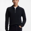 Pullover mit Reißverschlusskragen aus Schurwolle Pullover mit Reißverschlusskragen aus Schurwolle