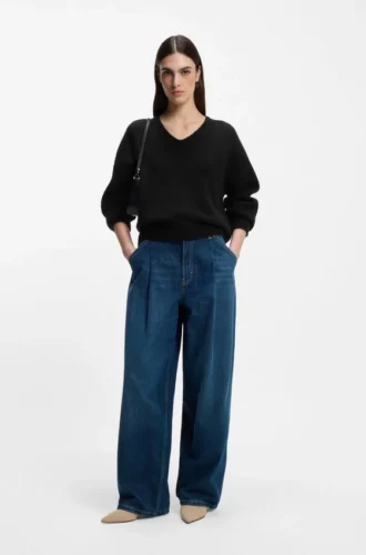 Pullover mit V-Ausschnitt aus italienischem Garn