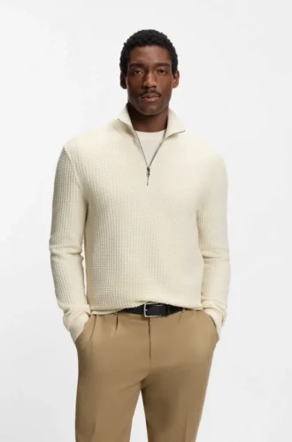 Pullover mit Viertelreißverschluss aus Baumwolle