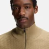 Pullover mit Viertelreißverschluss aus Baumwolle Pullover mit Viertelreißverschluss aus Baumwolle