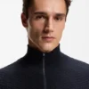Pullover mit Viertelreißverschluss aus Baumwolle Pullover mit Viertelreißverschluss aus Baumwolle