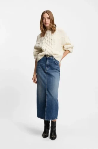 Pullover mit Zopfmuster in Oversize-Passform