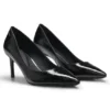 Pumps aus strukturiertem Leder mit 7 cm hohem Absatz