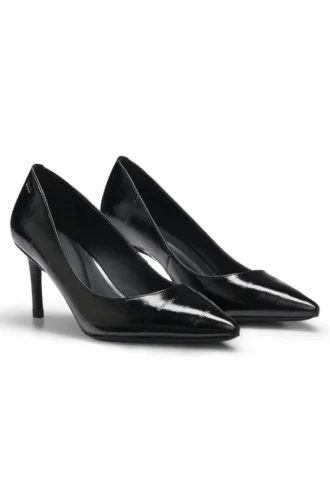 Pumps aus strukturiertem Leder mit 7 cm hohem Absatz