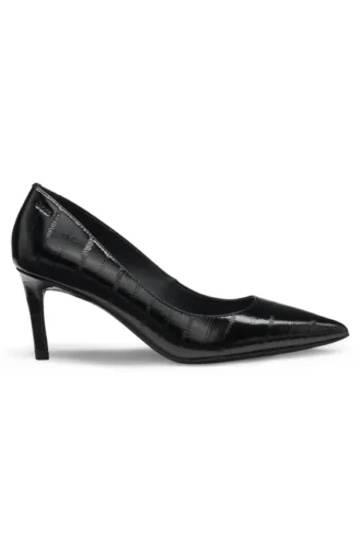 Pumps aus strukturiertem Leder mit 7 cm hohem Absatz