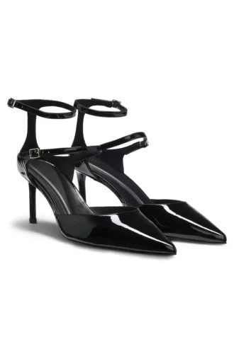 Pumps mit Riemchen aus Lackleder