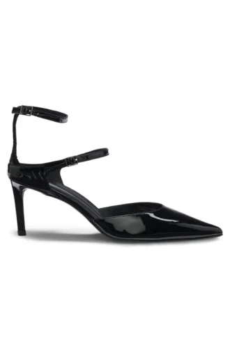 Pumps mit Riemchen aus Lackleder