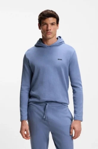Pyjama-Hoodie aus Baumwollmischung mit Waffelstruktur