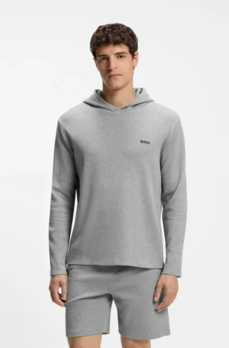 Pyjama-Hoodie aus Baumwollmischung mit Waffelstruktur