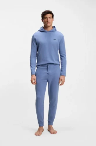 Pyjama-Hoodie aus Baumwollmischung mit Waffelstruktur