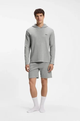 Pyjama-Hoodie aus Baumwollmischung mit Waffelstruktur