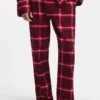 Pyjama-Hose mit Logo-Bund aus karierter Baumwolle