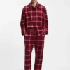 Pyjama-Hose mit Logo-Bund aus karierter Baumwolle