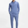 Pyjama-Hose mit Waffelstruktur aus einer Baumwollmischung