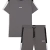 Pyjama mit Kontrasteinsätzen aus einer Baumwollmischung
