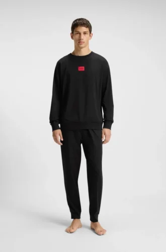 Pyjama mit rotem Logo aus Stretch-Baumwolle