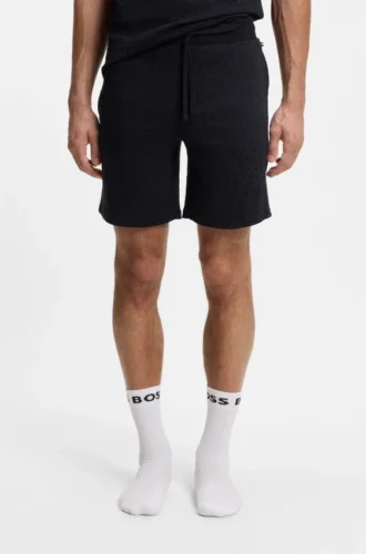 Pyjama-Shorts aus Baumwolle mit Kordelzug und aufgedrucktem Logo