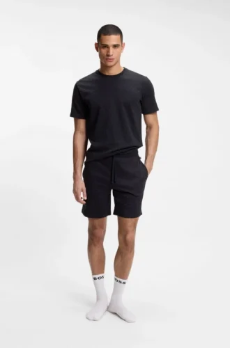 Pyjama-Shorts aus Baumwolle mit Kordelzug und aufgedrucktem Logo