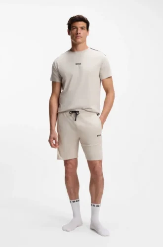 Pyjama-Shorts aus Baumwollmischung mit Colour-Blocking