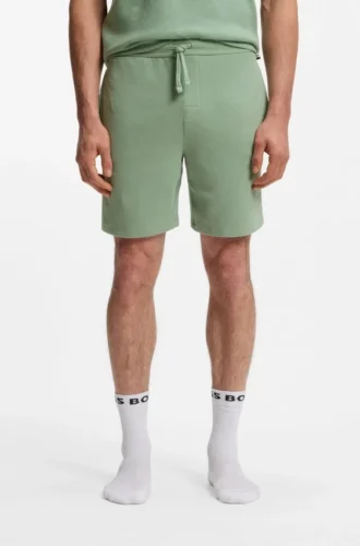 Pyjama-Shorts aus Baumwollmischung mit gesticktem Logo