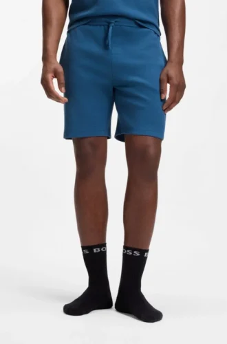 Pyjama-Shorts aus Baumwollmischung mit gesticktem Logo