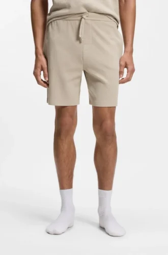 Pyjama-Shorts aus Baumwollmischung mit gesticktem Logo