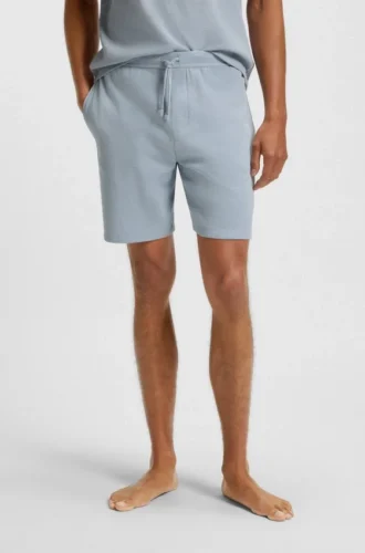 Pyjama-Shorts aus Baumwollmischung mit gesticktem Logo