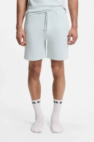 Pyjama-Shorts aus Baumwollmischung mit gesticktem Logo