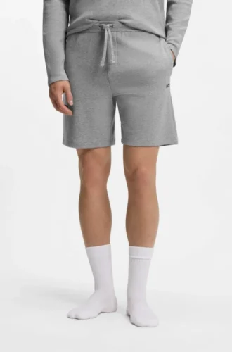 Pyjama-Shorts aus Baumwollmischung mit gesticktem Logo