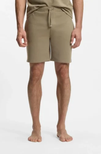 Pyjama-Shorts aus Baumwollmischung mit gesticktem Logo