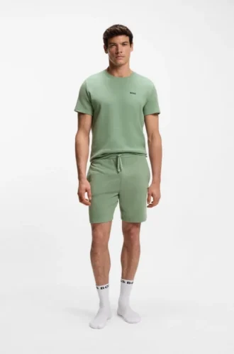 Pyjama-Shorts aus Baumwollmischung mit gesticktem Logo