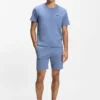 Pyjama-Shorts aus Baumwollmischung mit gesticktem Logo