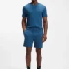 Pyjama-Shorts aus Baumwollmischung mit gesticktem Logo