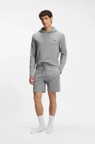 Pyjama-Shorts aus Baumwollmischung mit gesticktem Logo