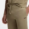 Pyjama-Shorts aus Baumwollmischung mit gesticktem Logo