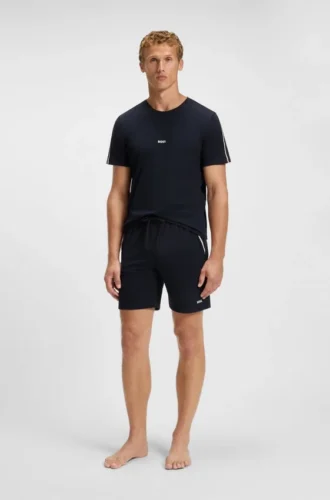 Pyjama-Shorts aus Stretch-Baumwolle mit charakteristischem Streifenband