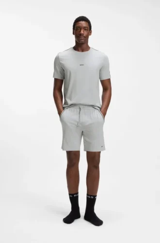 Pyjama-Shorts aus Stretch-Baumwolle mit charakteristischem Streifenband