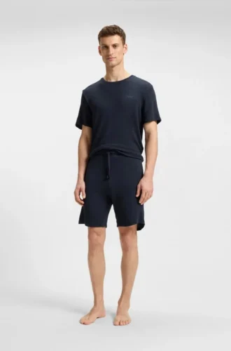 Pyjama-Shorts aus Stretch-Jersey mit gesticktem Logo